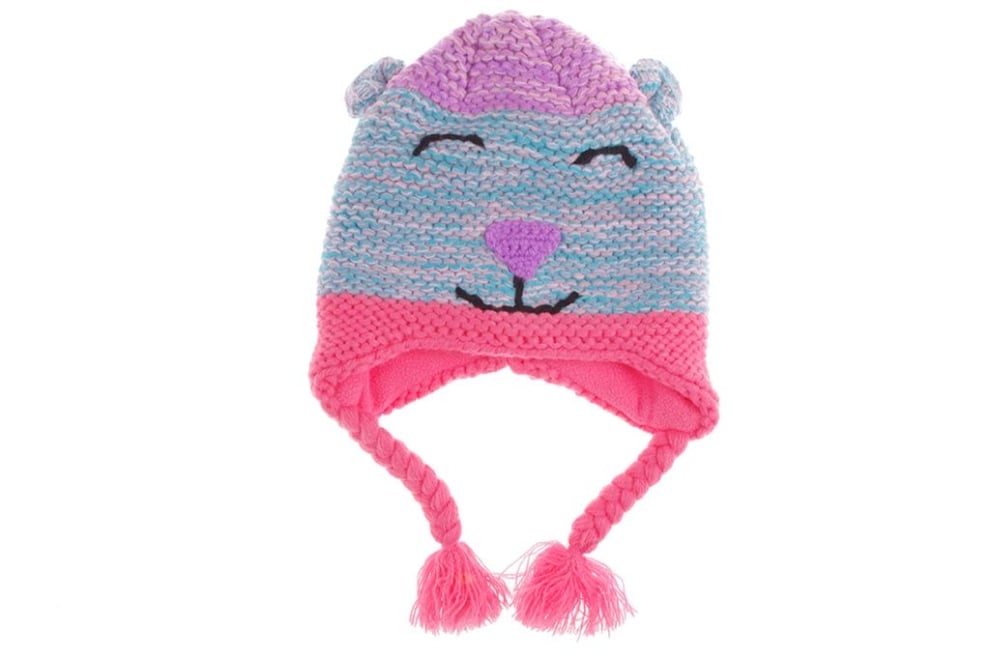 Бебешка шапка момиче, син цвят