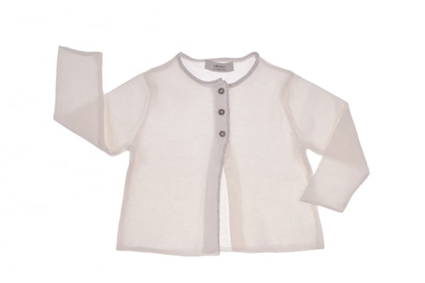 Детска жилетка момиче, бял цвят