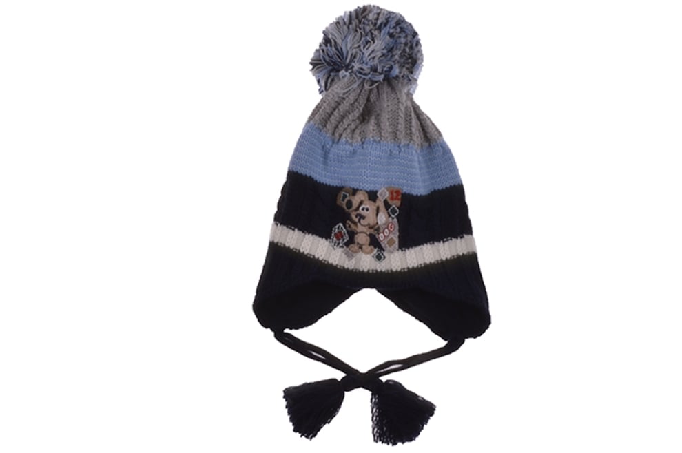 Детска зимна шапка момче, син цвят