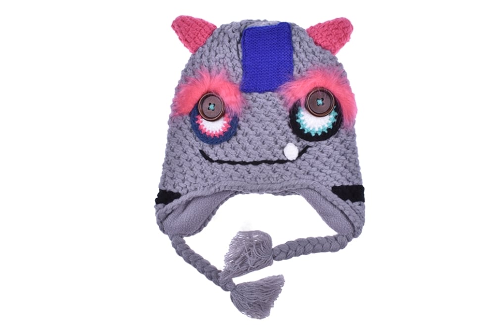 Детска шапка момиче, сив цвят