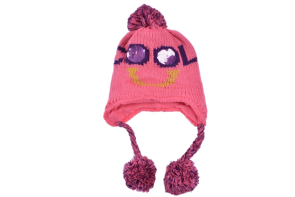 Детска зимна шапка момиче, розов цвят