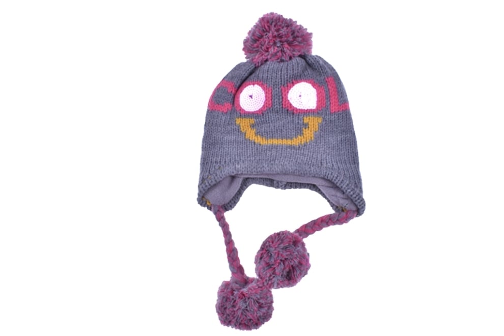 Детска зимна шапка момиче, сив цвят