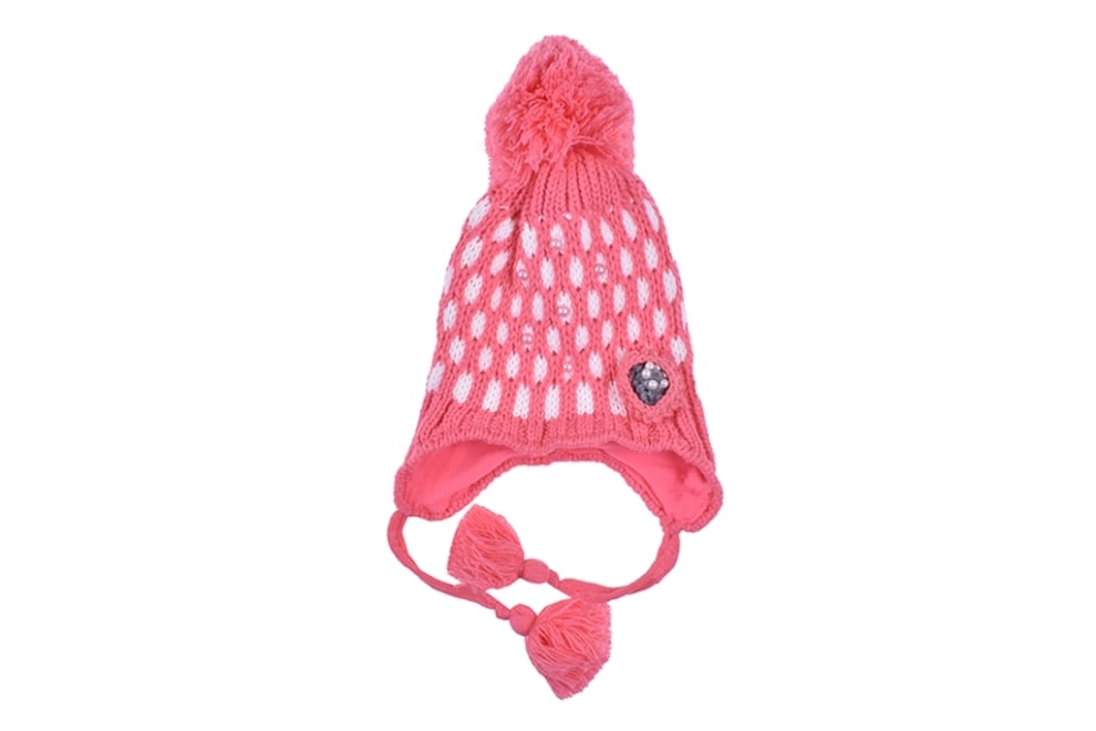 Детска шапка момиче, розов цвят