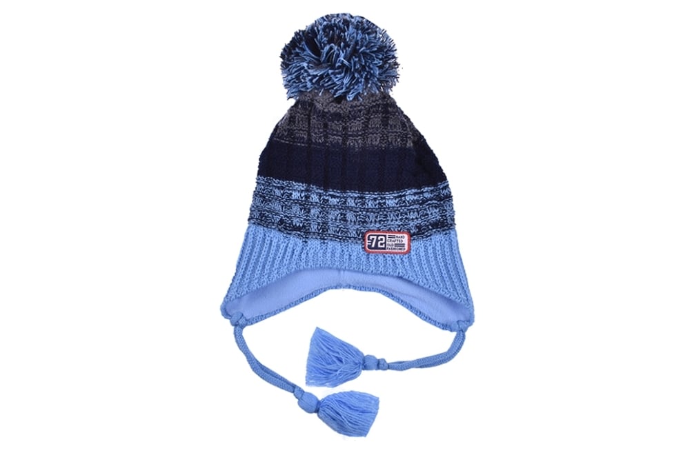 Детска зимна шапка момче, син цвят