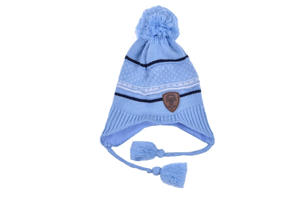 Детска зимна шапка момче, син цвят