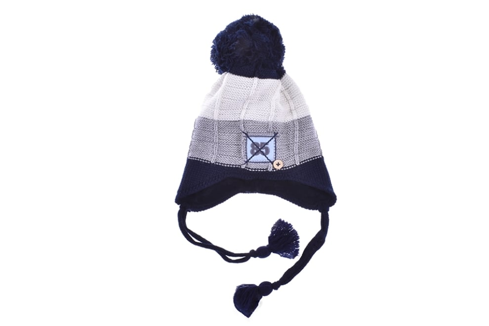 Детска зимна шапка момче, син цвят