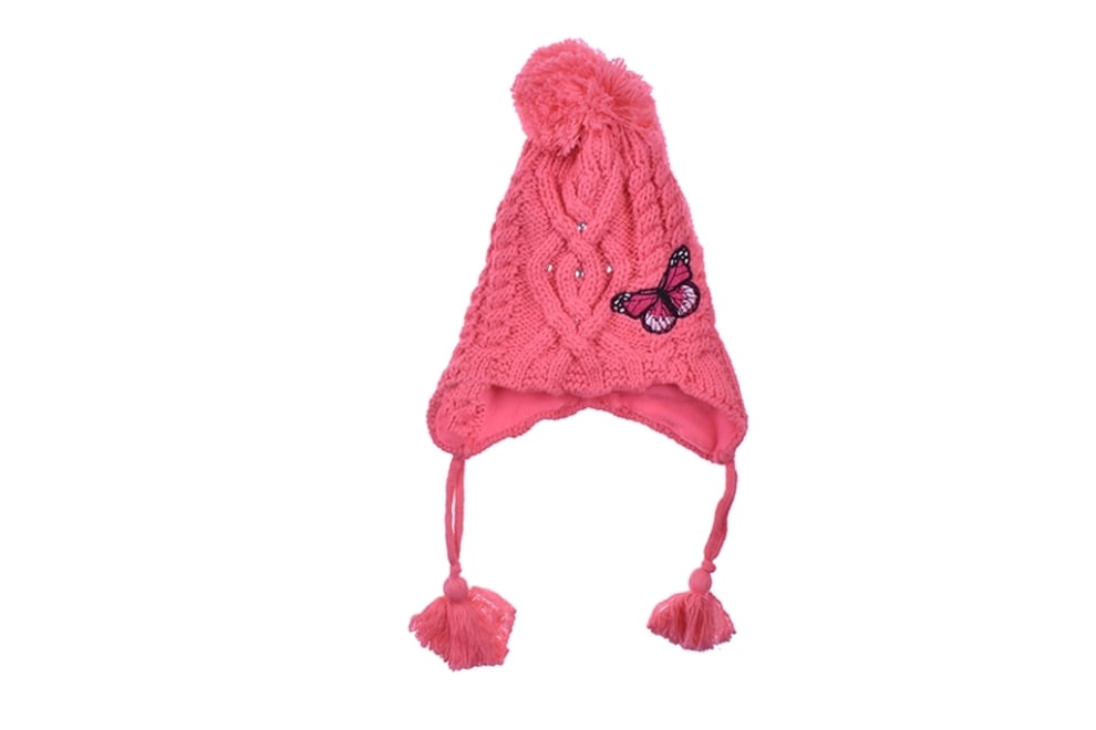 Детска шапка момиче, розов цвят
