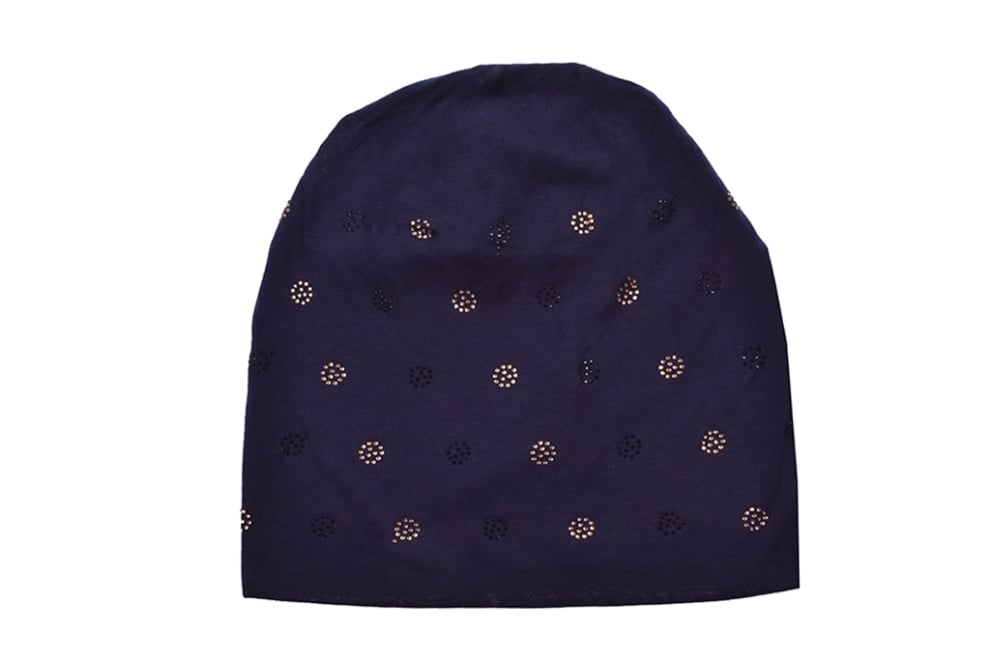 Детска шапка момиче, тъмно син цвят