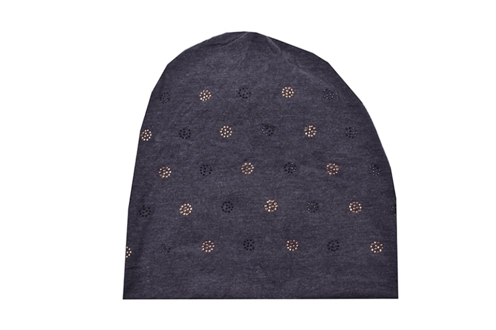 Детска шапка момиче, тъмно сив цвят