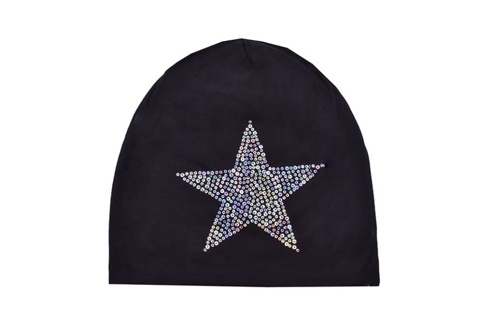 Детска шапка момиче, черен цвят