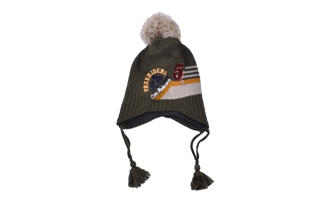 Детска зимна шапка момче, зелен цвят