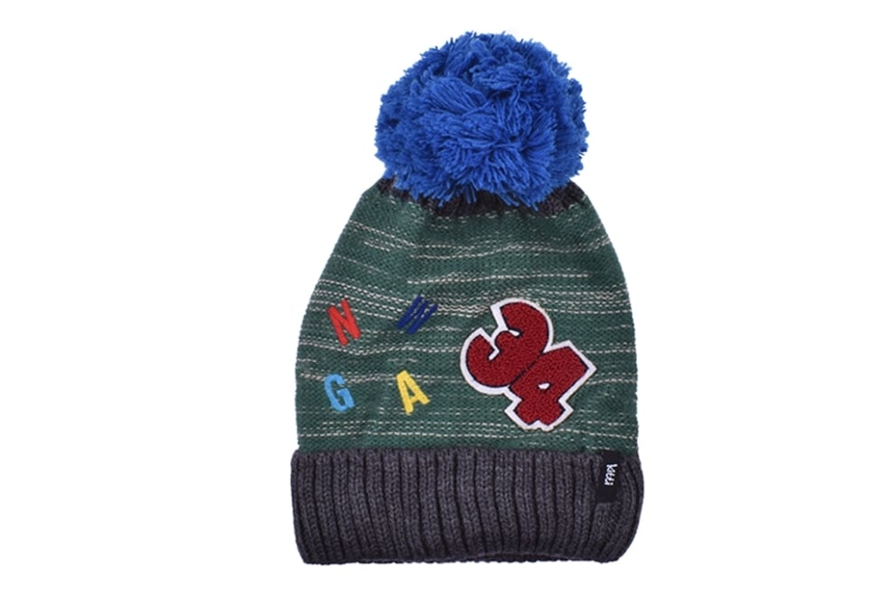 Детска зимна шапка момче, зелен цвят