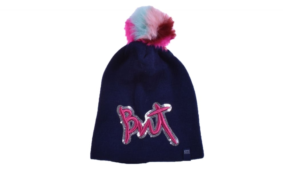 Детска шапка момиче, тъмно син цвят