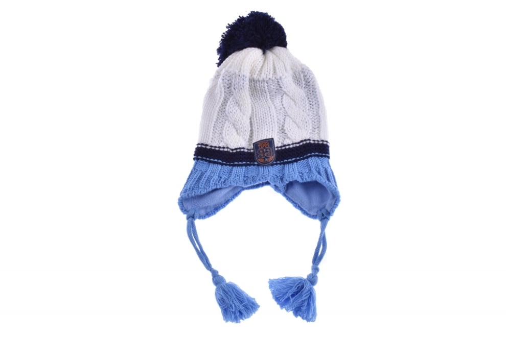 Детска шапка момче, бял цвят