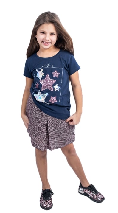 Детска пола, розов цвят