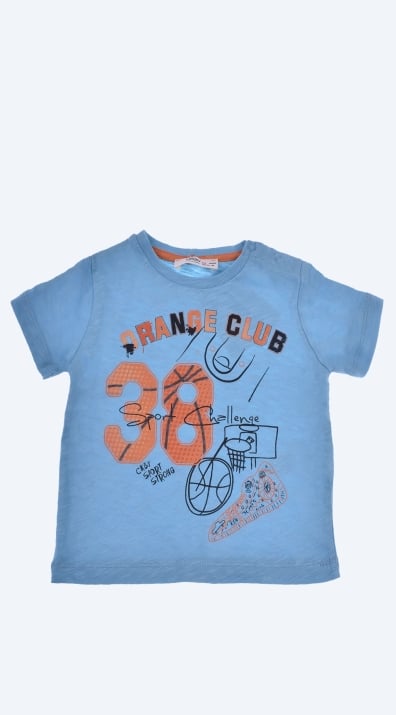 Детска тениска за момче, син цвят