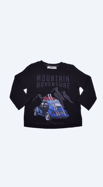 Детска блуза момче дълъг ръкав,черен цвят