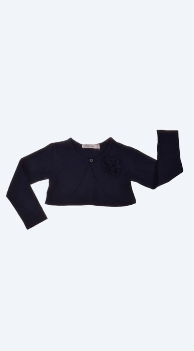 Детско болеро дълъг ръкав момиче, син цвят