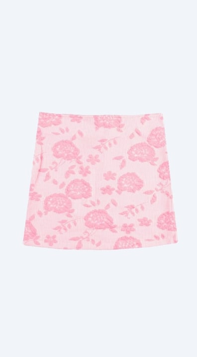 Детска пола на цветя, розов цвят