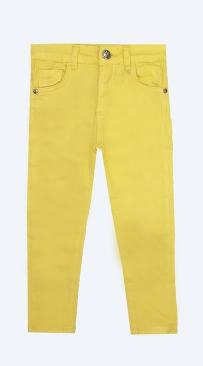 Детски панталон за момиче BTS, жълт цвят
