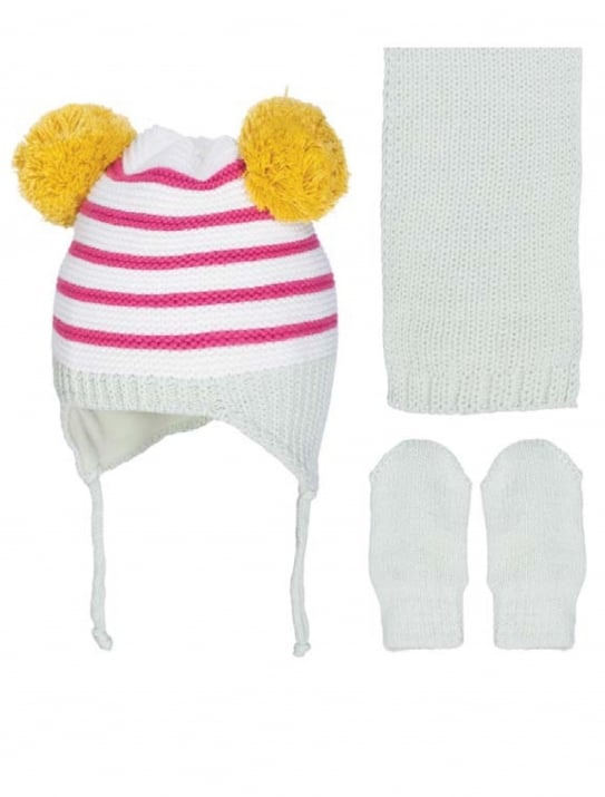 Бебешки комплект с шапка, шал и ръкавици момиче, зелен цвят