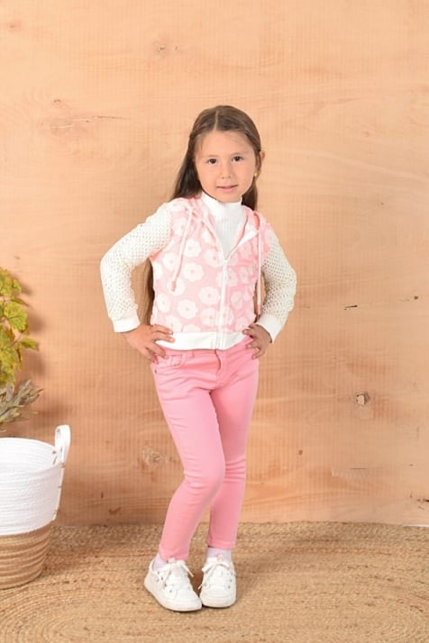 Детски суитшърт момиче, розов цвят