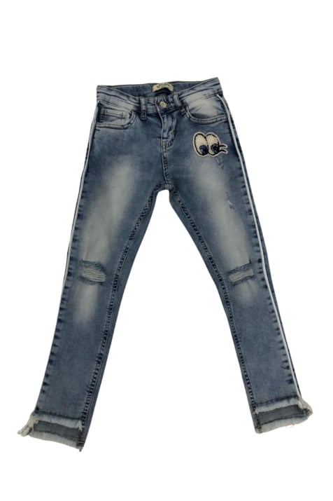 Детски дънки момиче , син цвят