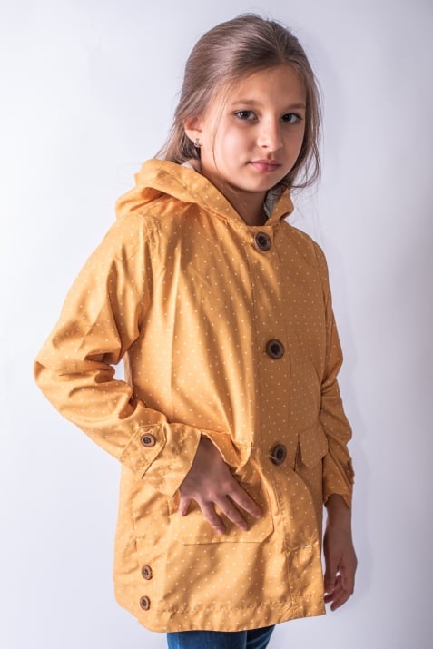 Детско яке за момиче, жълт цвят