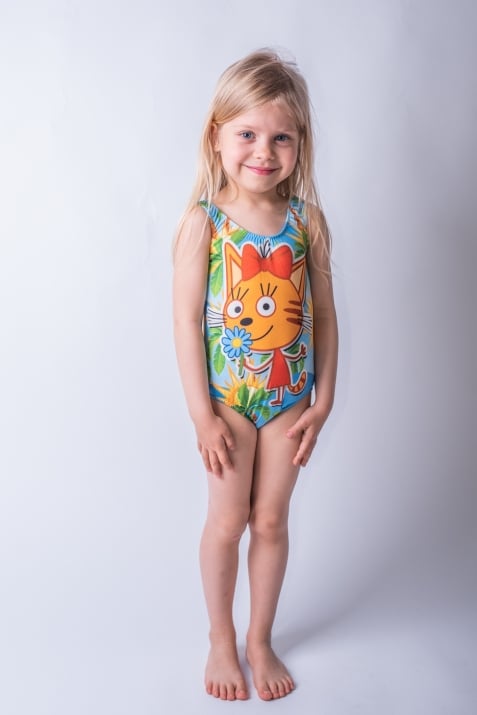 Детски бански момиче, шарен цвят