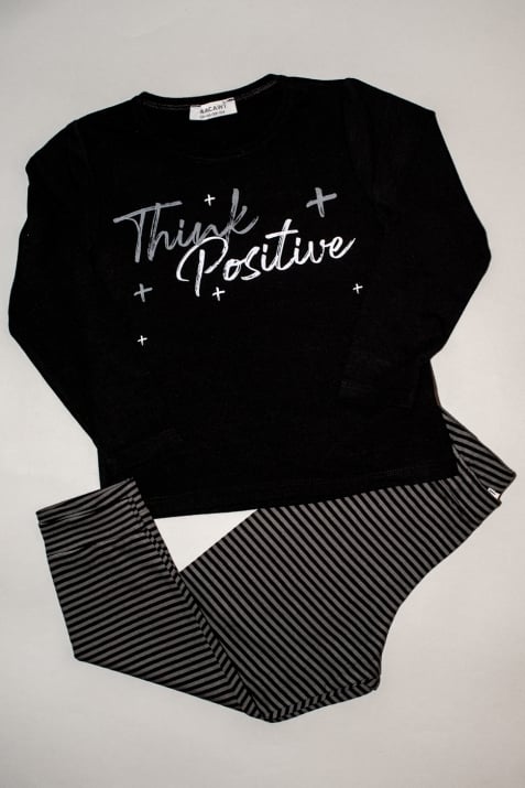 Детски пижама дълъг ръкав,черен цвят