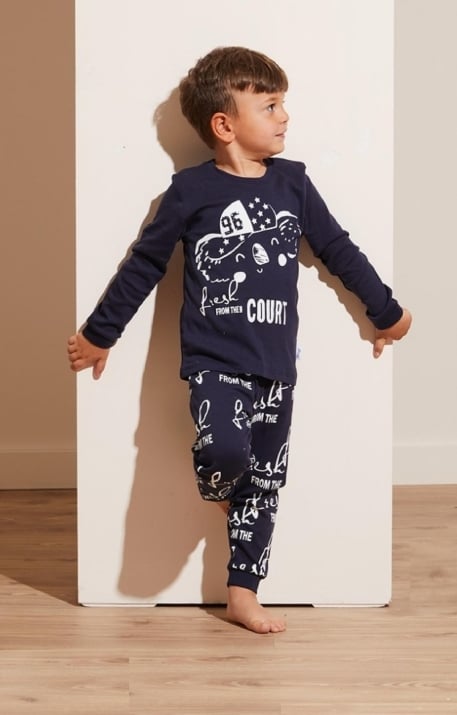 Бебешка пижама момче дълъг ръкав 3 части с коала, син цвят