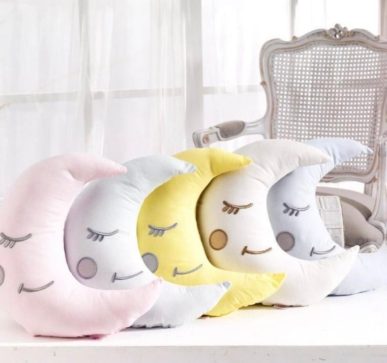 Възглавничка Луна, син цвят