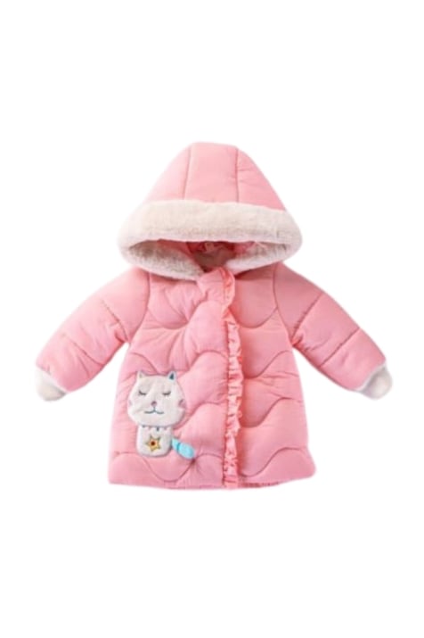 Детско яке момиче, светло розов цвят