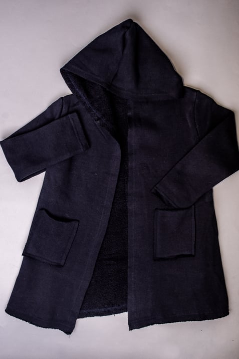 Детска жилетка момиче вата, тъмно син цвят