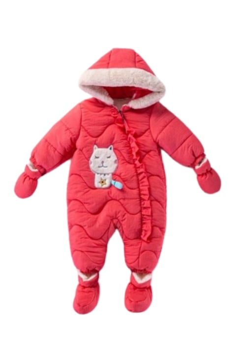 Детски космонавт момиче с ръкавички и буйки, розов цвят