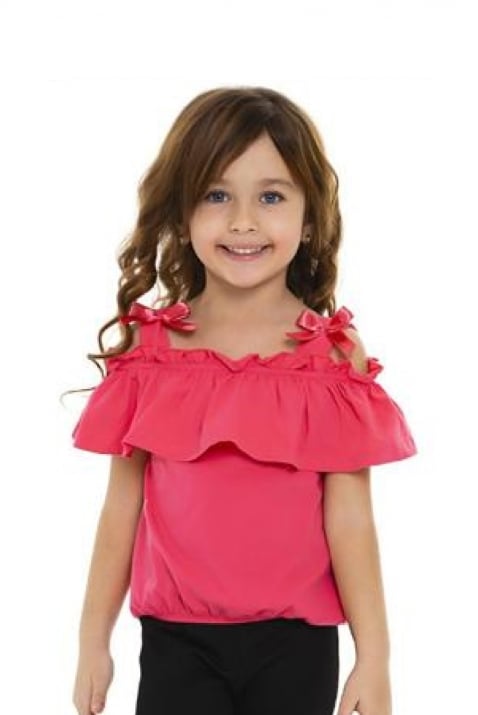 Детска тениска момиче, цикламен цвят