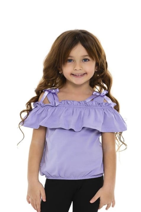 Детска тениска момиче, лилав цвят