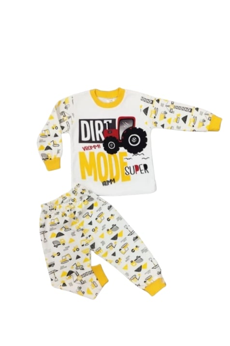 Детска пижама за момче с дълъг ръкав,жълт цвят