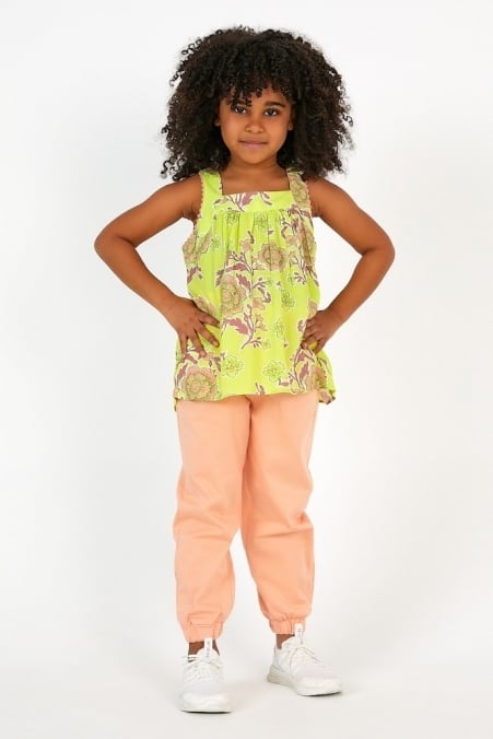 Детски потник момиче, зелен цвят