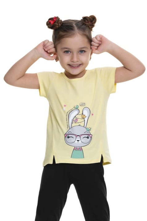 Детска тениска момиче, жълт цвят