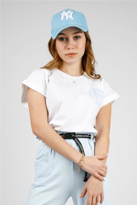 Детска тениска момиче, бял цвят