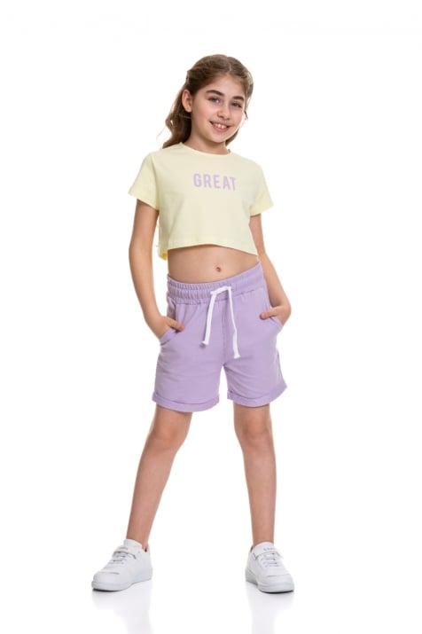 Детска тениска-топ момиче, жълт цвят