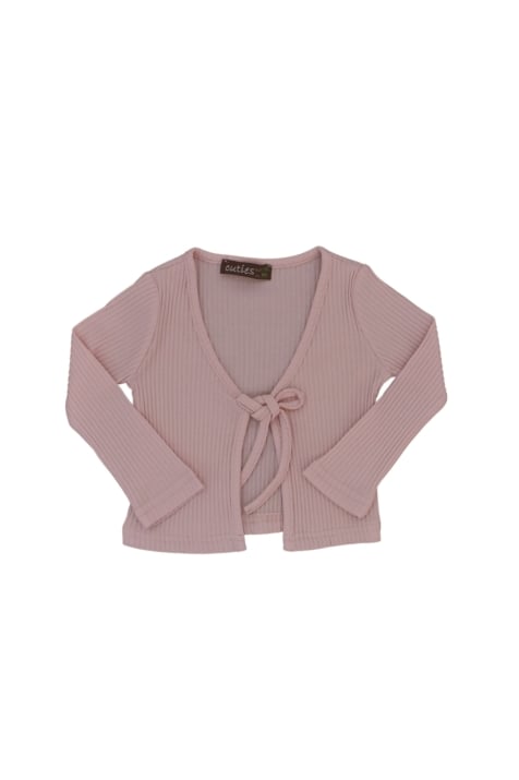 Детска жилетка момиче рипс, розов цвят