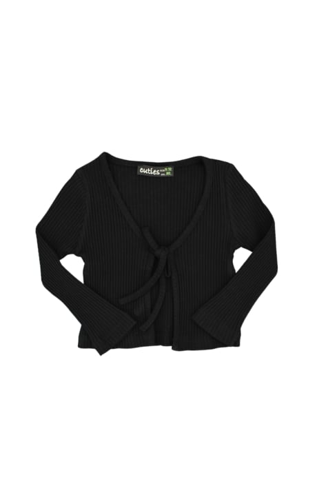 Детска жилетка момиче рипс, черен цвят