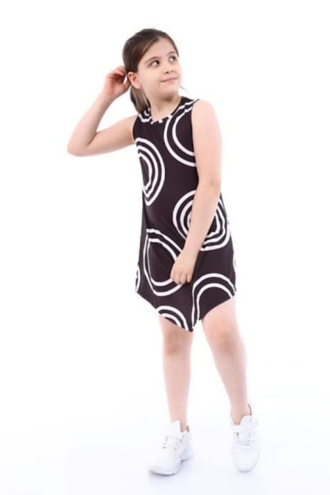 Детска рокля къс ръкав, черен цвят