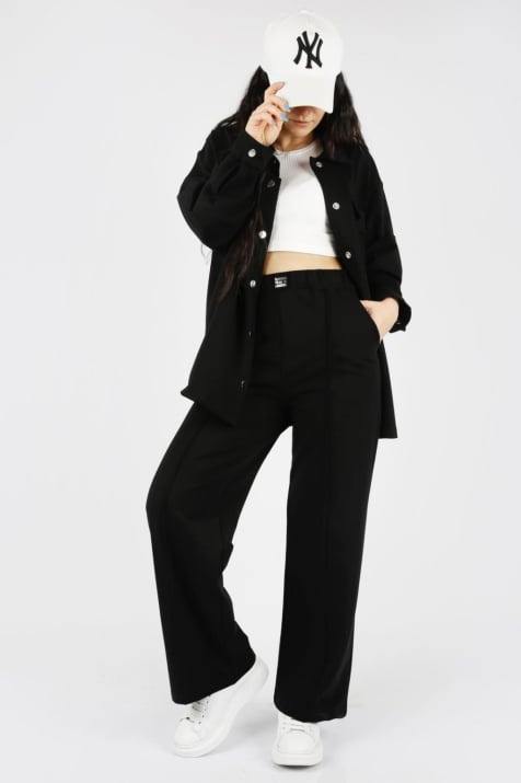 Детска риза момиче дълъг ръкав, черен цвят