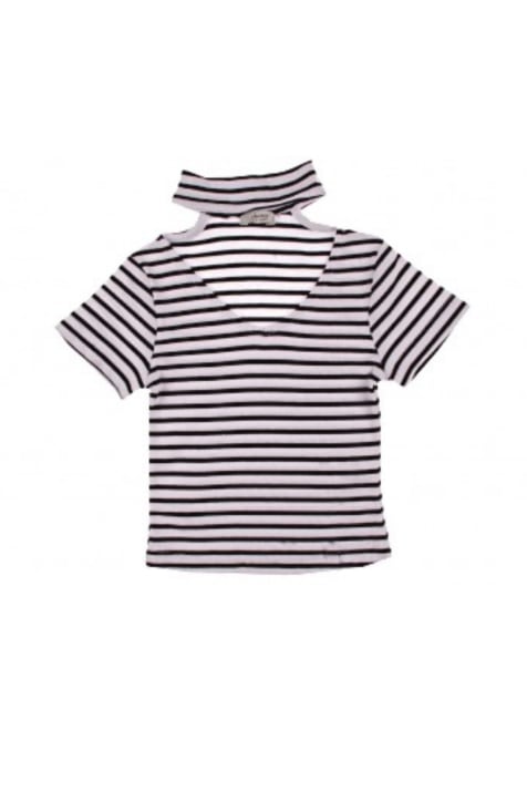 Детска къса тениска за момиче, бял цвят