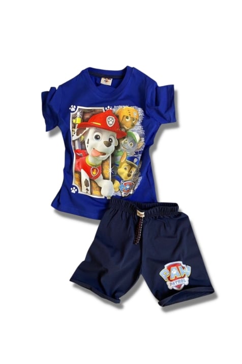 Детски комплект за момче къс ръкав Paw Patrol,син цвят