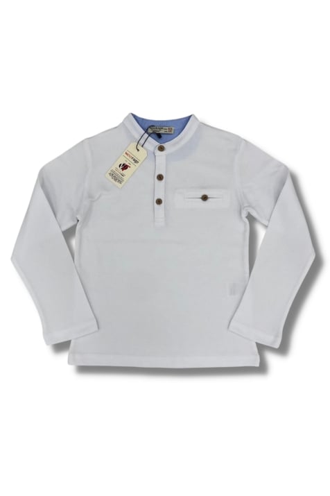 Блуза за момче с дълъг ръкав,бял цвят