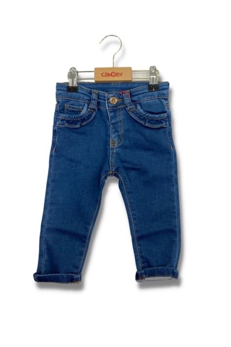 Детски дънки момиче, син цвят